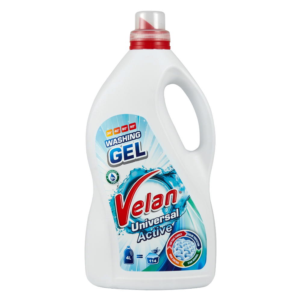 Гель для прання універсальний Velan Active, 4000мл